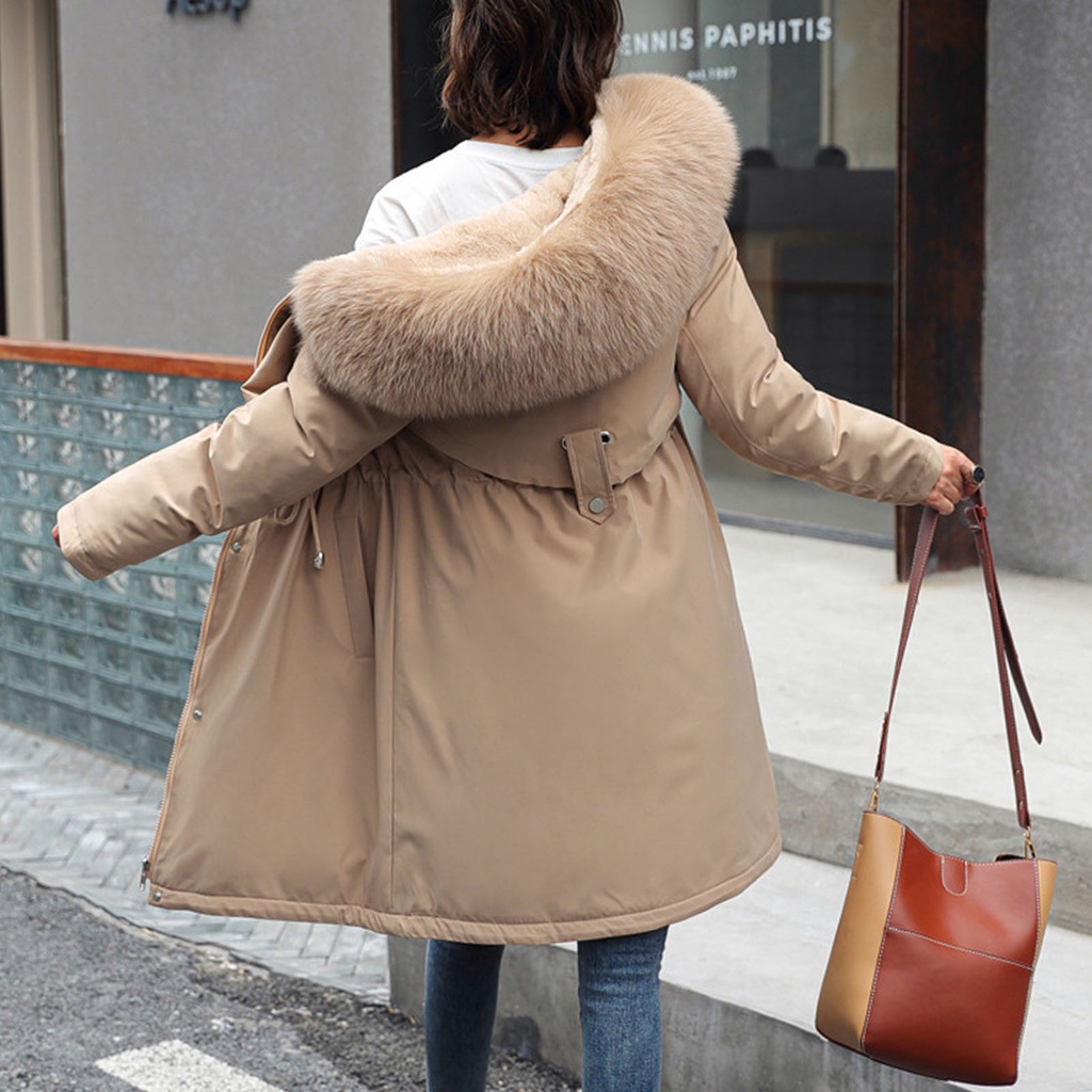 Fur lined sale parka coat