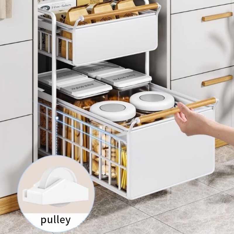 Kitchen Under Sink Shelf Multifunctional Spice Dish Sink Pull Out