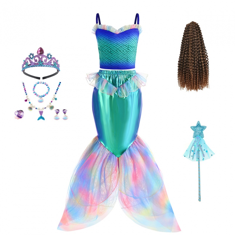 New Arrival Ariel Little Mermaid Fish Tail Skirt Halloween Costume 