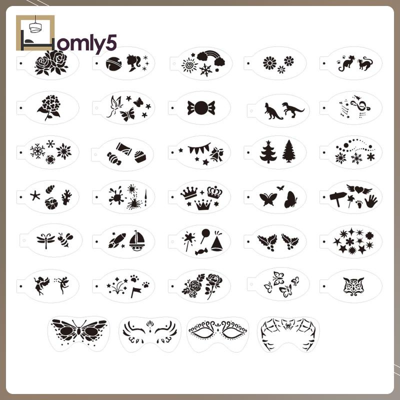 [Homyl5] Face Paint Stencils, Body Painting Template Durable