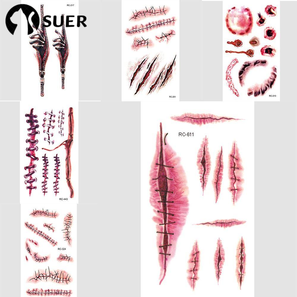 SUERHD 25pcs Scars Stickers, Wounds Sticker Fake Scab Blood Temporary ...