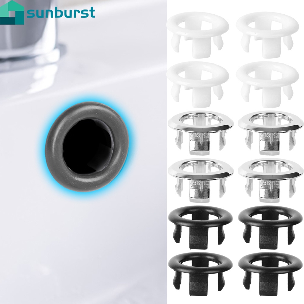 thumbnail image 2 of Uxcell Sink Basin Trim Overflow Cover Insert In Hole Round Caps Silver 2 of 13