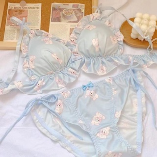 Cute plush bra underwear Japanese cartoon rabbit underwear small chest  gathered skin-friendly girls bralette my