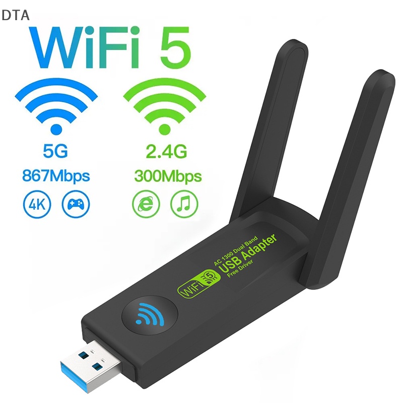 DTA 1300mbps 2.4+5ghz Gigabit Dual Band Usb Wifi Adapter Wireless ...