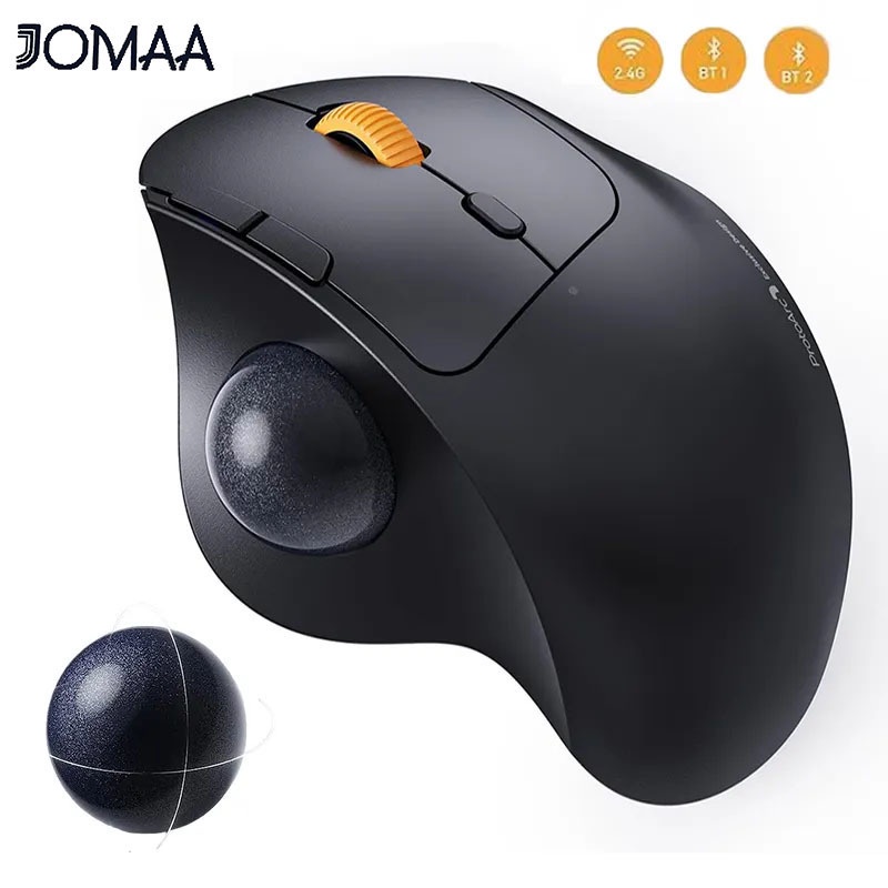 Wireless Bluetooth Trackball Mouse 2.4G RGB Ergonomic Rechargeable ...
