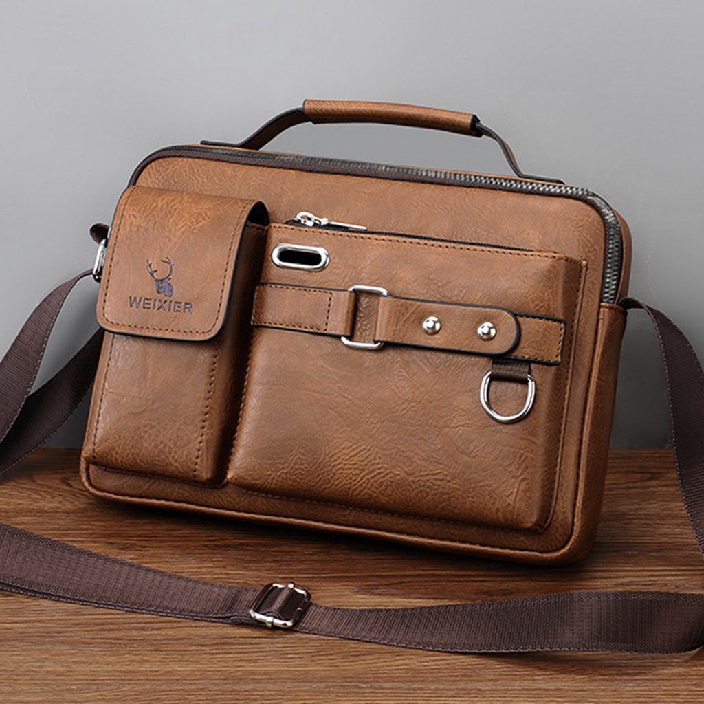 Men's Messenger Bag Vintage Leather Business Men Messenger Bags Shopee Singapore