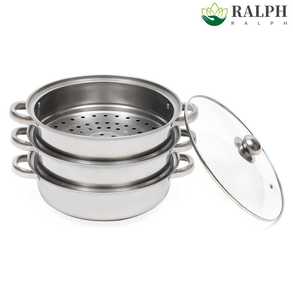 RALPH Vegetable Steamer Pan Set, 1/2/3Layer Transparent Steaming