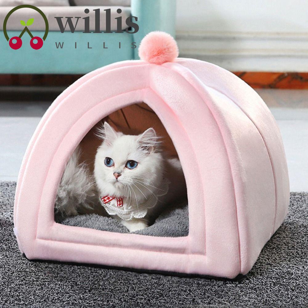 WILLIS Semi-enclosed Cat Villa, Soft Warm Winter Cat Kennel, Semi ...