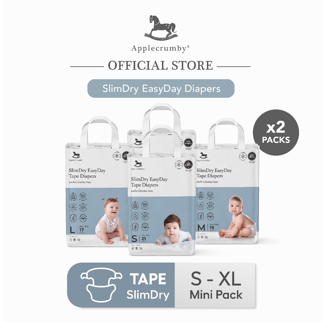 Applecrumby Chlorine-Free SlimDry Diaper