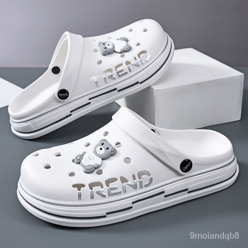 White closed store crocs