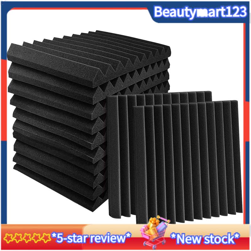 【BM】Acoustic Foam Panels Wedges 24 Pack Acoustic Panels 1 x 12 x 12inch