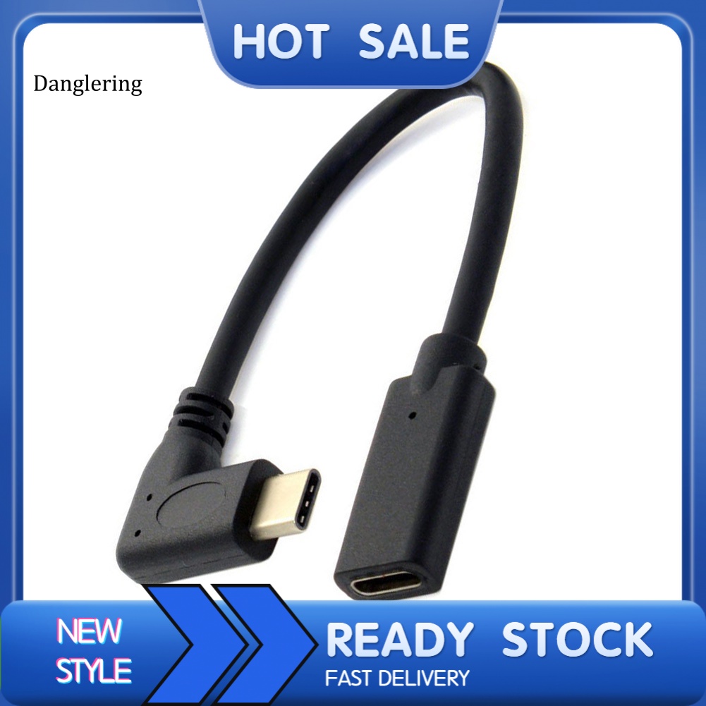 Dl 20cm Usb 31 Type C Male To Female 90 Degree Right Angled Extension Data Cable Shopee Singapore 1297