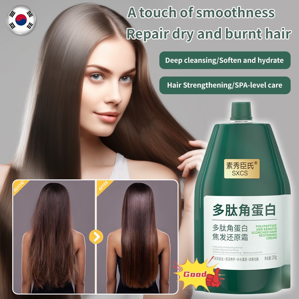 ⚡SG Hot⚡【Hair Straightening Cream】爆款焦发还原霜Polypeptide Keratin Hydrating ...