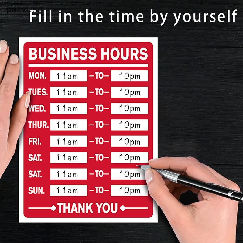 pazvisg PVC Business Hours Open/Closed Sign Sticker Label For Shop ...