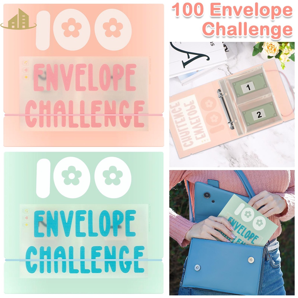 100 Envelope Challenge Binder Reusable Budget Binder Book with Cash ...