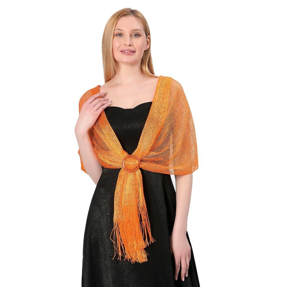 MAXGOODS1 Sparkling Metallic Scarf, with Buckle Wedding Party Evening  Dresses Shawl, Fashion Gold Silver Bridesmaid Bridal Shiny Shawls | Shopee  Singapore