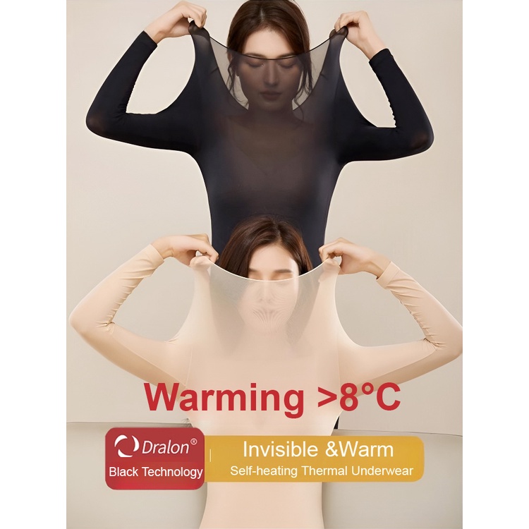 Women'S Traceless Thermal Underwear Set Unisex Ultra-Thin Intimate