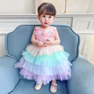 Rainbow colour dress hot sale for baby girl