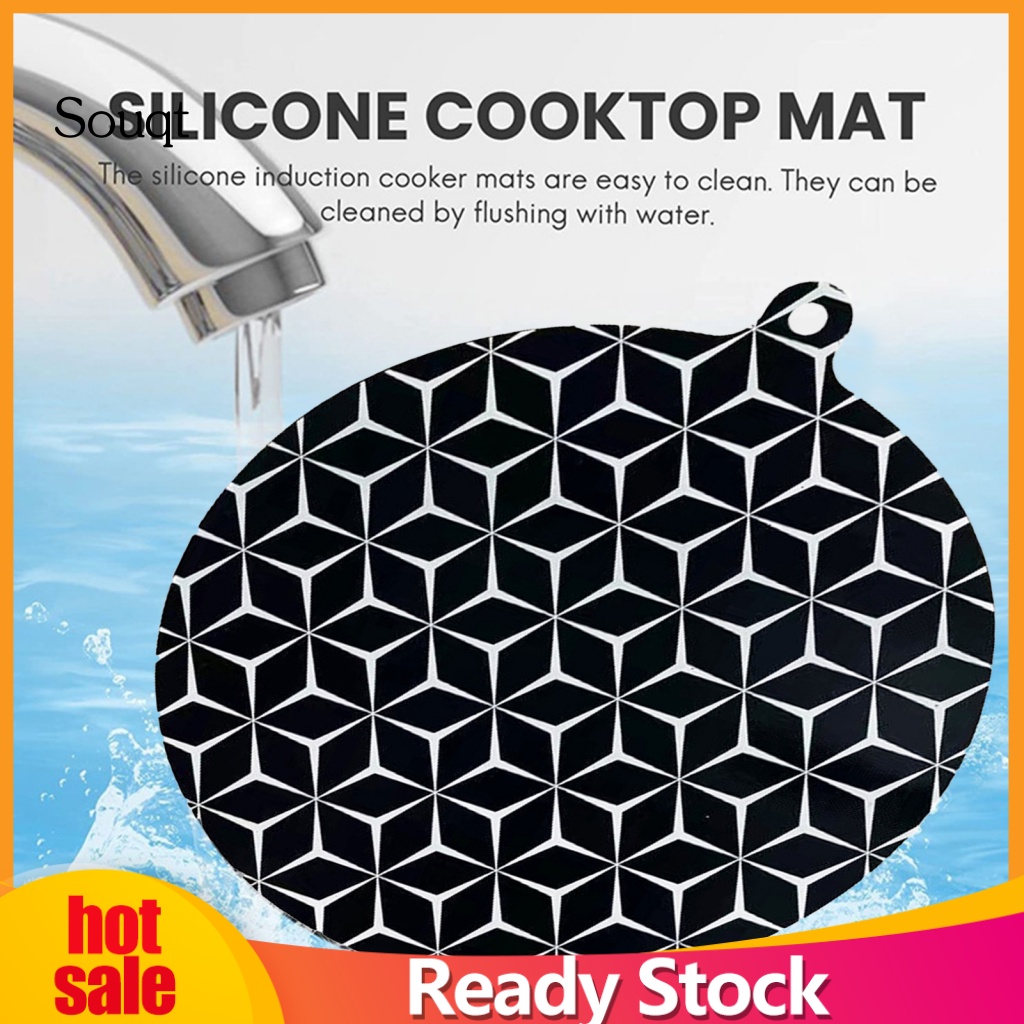 Induction Cooktop Mat Silicone Mats Heat Insulation-Pad Nonslip