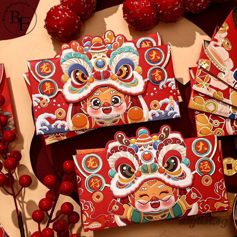 ღ 4/6PCS 2024 Red Packet Year of Dragon Chinese Style Red New Year ...