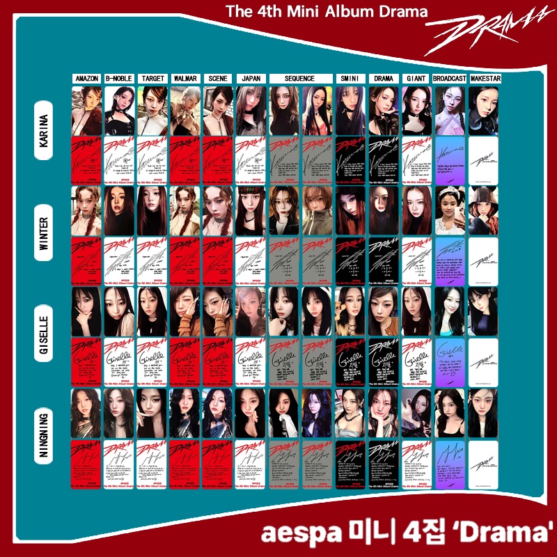 4-7pcs/set Lomo Cards New Album DRAMA Photocards NINGNING WINTER