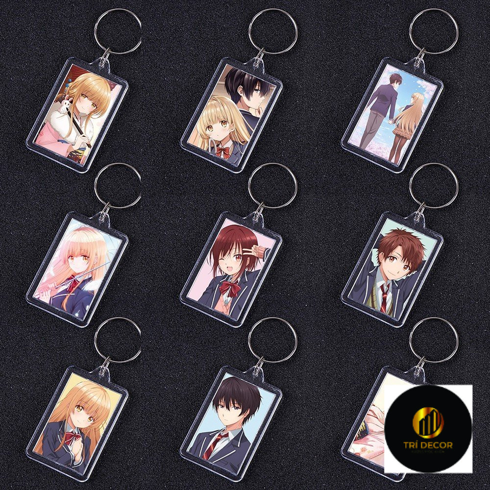 (SQUARE) Cute and cute chibi anime Uniform PRINTED mica keychain ...