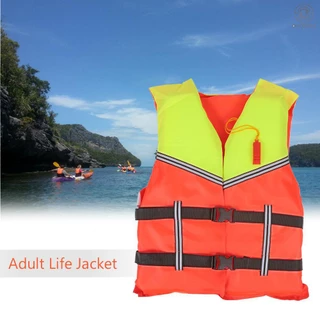 adult Fishing Life Jacket Kayak Life Vest Sailing Swimming Buoyancy Aid Waistcoat with Multi-Pockets and Reflective Stripe, Size: One size, Yellow