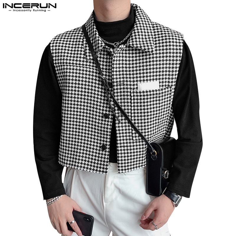 Mens black and 2025 white checkered vest