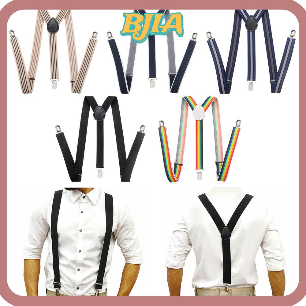 BJA Suspenders Fashion Strong Clips High Elastic Men Shopee Singapore