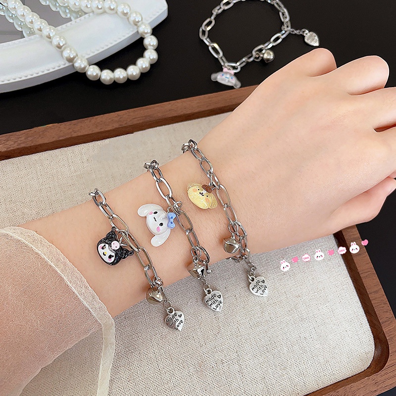 Sanrio My Melody Hello Kitty Cinnamoroll Bracelet Girl Cartoon Sweet ...