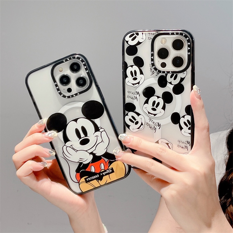 Casetifg Brand Cute Mickey Mouse Magnetic Charging Phone Case With Box 