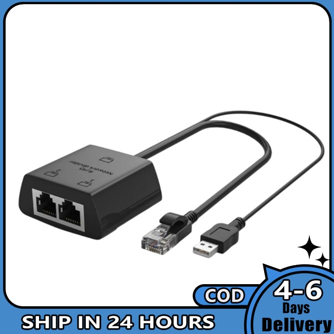 Original Splitter 1 To 2 Cat6 RJ45 Network Extension Connector