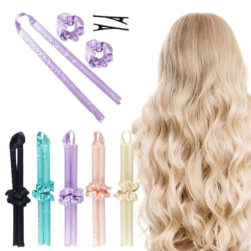 Namvo Heatless Curling Rod – Lockenstab Ohne Hitze, Mit 8 Armen, Aus Seide/Baumwolle, Braun