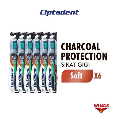 Ciptadent Toothbrush Charcoal Protection x6 - Gambar 2