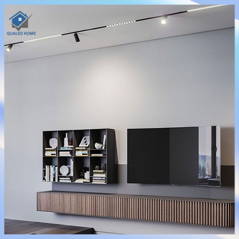 LED Magnetic Track Light Dimmable Recessed Rails System Black Lighting ...
