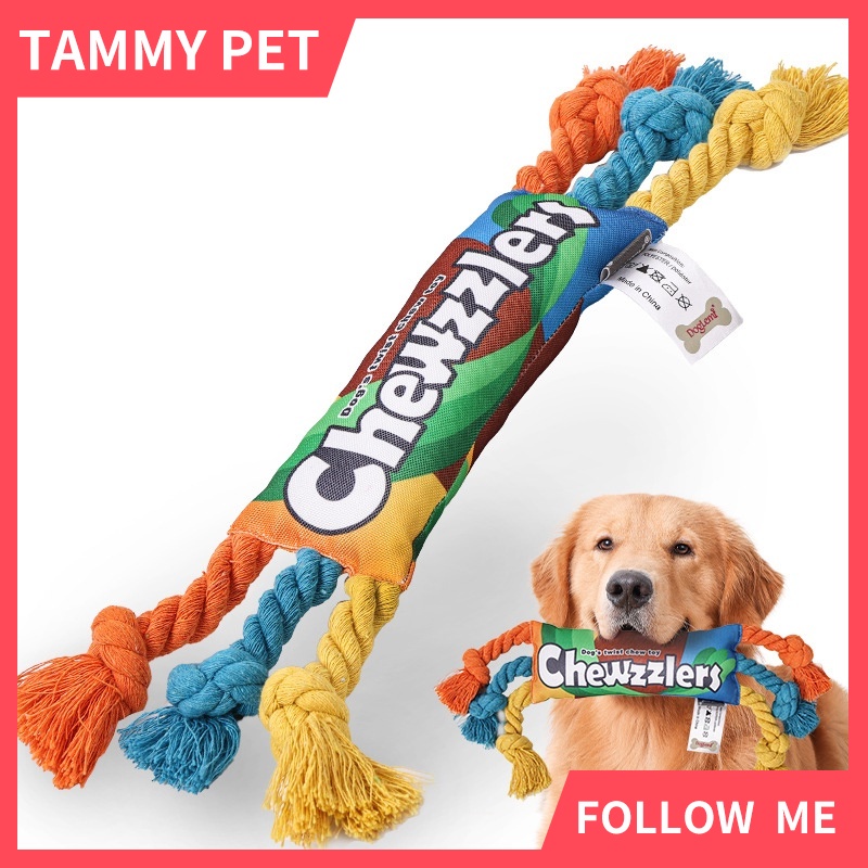 SG Shipment Dogs Toys Puppy colorful Cotton Chew Rope Knot Toy Durable ...