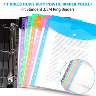 A4 Clear Plastic Punched Pockets Folders Filing Wallets Sleeves Wallets  UKType:100 pieces 