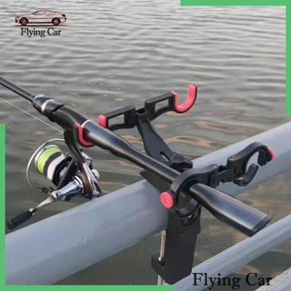 2pcs Fishing Boat Rod Holders 360 Rotatable Fishing Pole Racks Adjustable Folding Rod Holder with Large Clamp, Black