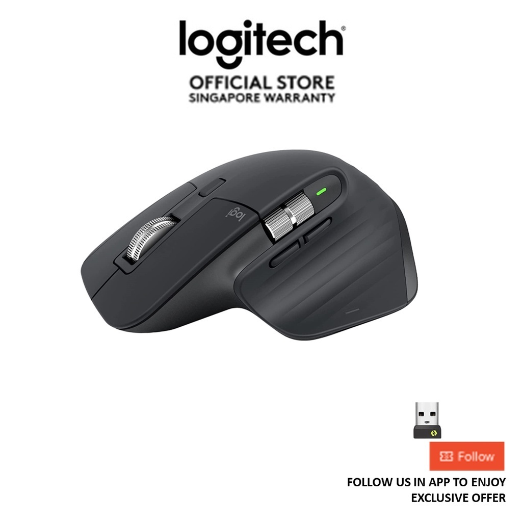 Logitech MX Master 3S Silent Wireless Mouse with Ultra-fast Scrolling,  Ergo, 8K DPI, Track on Glass, Long Battery Life | Shopee Singapore