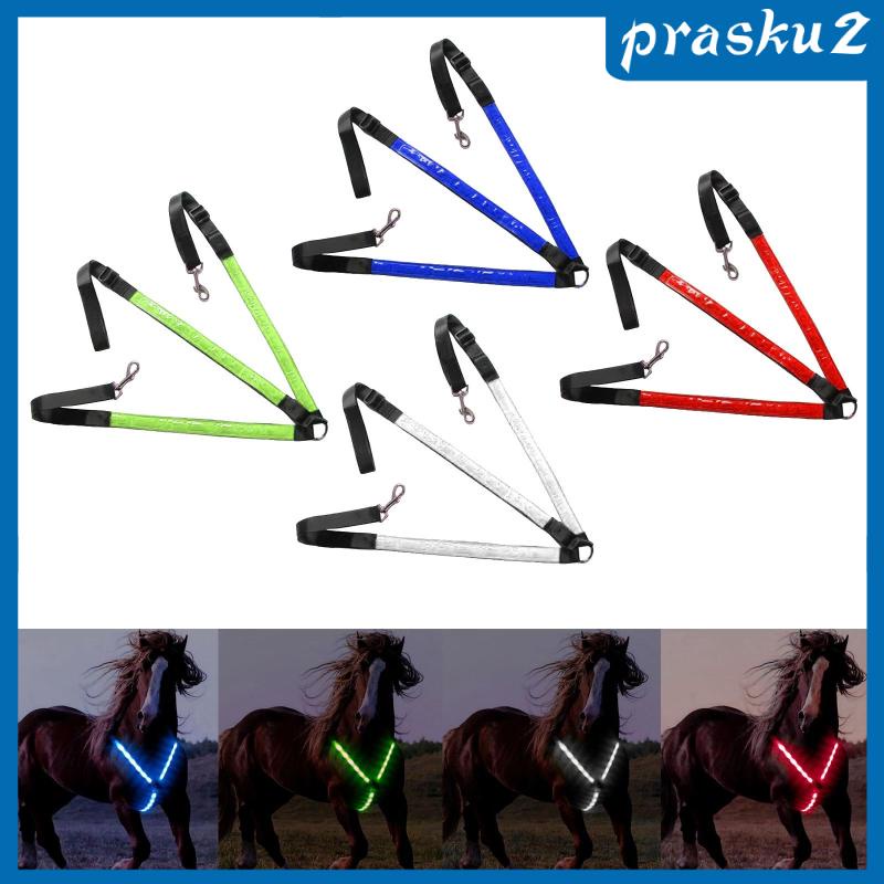 [Prasku2] Outdoor LED Horse Breastplate Collar Adjustable Equestrian Safety Gear 3 Lighting