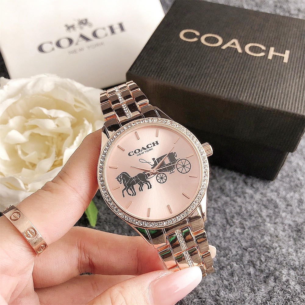 Women Delancey Quartz Watches Big Carriage Luxury Stainless Steel Wristwatches