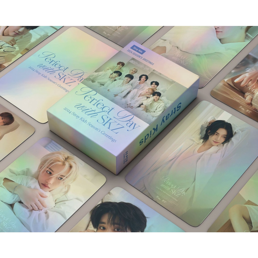 50-55pcs STRAY KIDS Holographic Laser Lomo cards Perfect Day Rock STAR ...