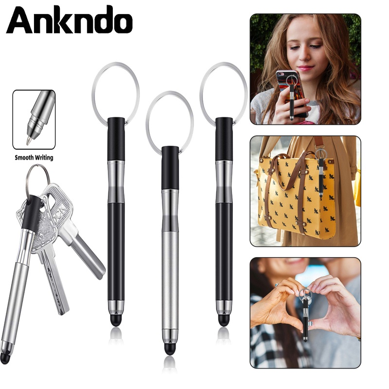 Ankndo 2 in 1 Stylus Pen Mini Capacitive Pens with Key Ring Soft Tip ...