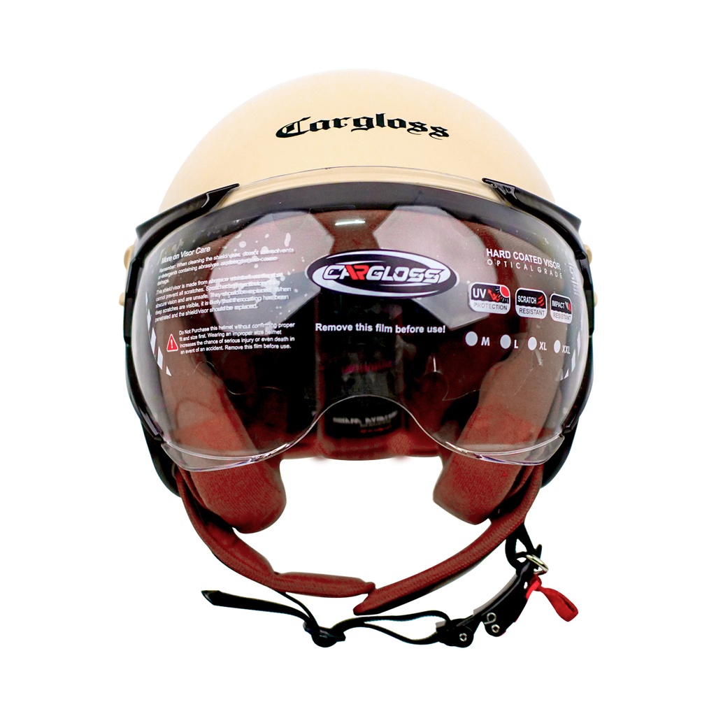 Cargloss YRH Hijab Retro Helm Half Face - Avorio Naiade - Gambar 4