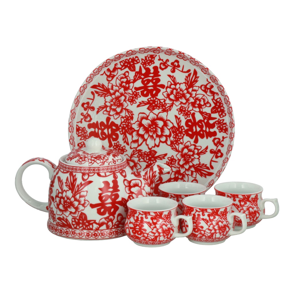 The Chinese Wedding Shop Chinese Wedding Tea Set (Prosperity Peonies
