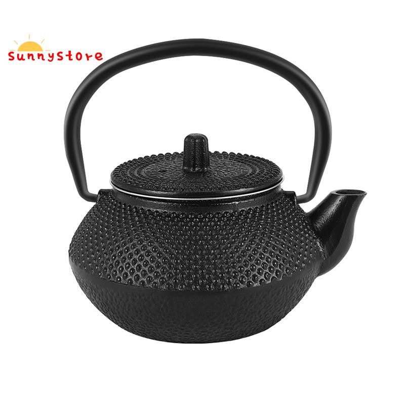 Style Cast Iron Kettle Teapot Comes With Strainer Tea Pot 300ml (Black