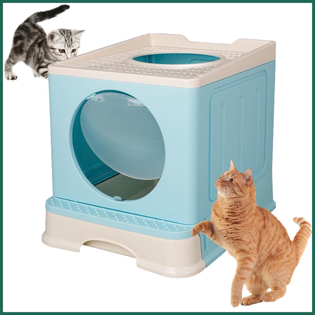 Top Entry Litter Box Top Entry Kitten Litter Box Foldable Cat Toilet