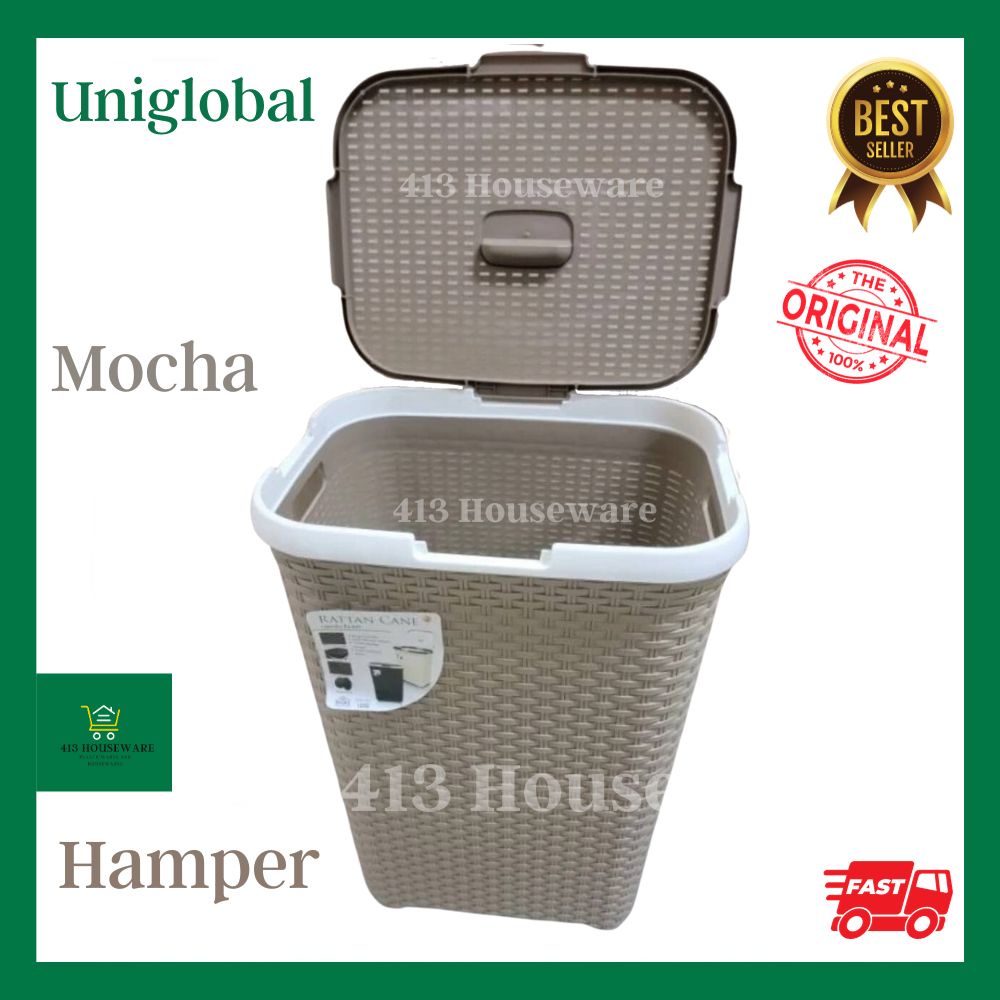 Rattan Mocha Laundry Basket Hamper w/ Wheels Cover Lagayan ng Labahan ...