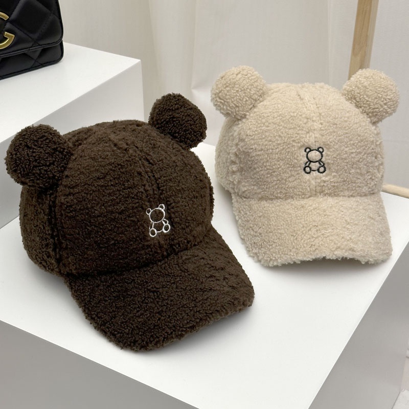 Small Head Circumference Japanese Cute Bear Ears Peaked Hat Female