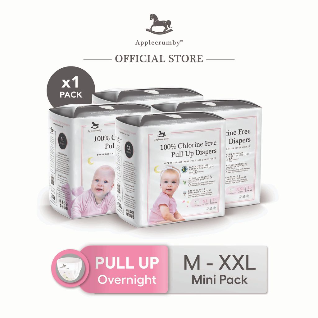 Applecrumby Chlorine Free Premium Overnight Pull Up Pants Diapers (Mini Pack) Shopee Singapore